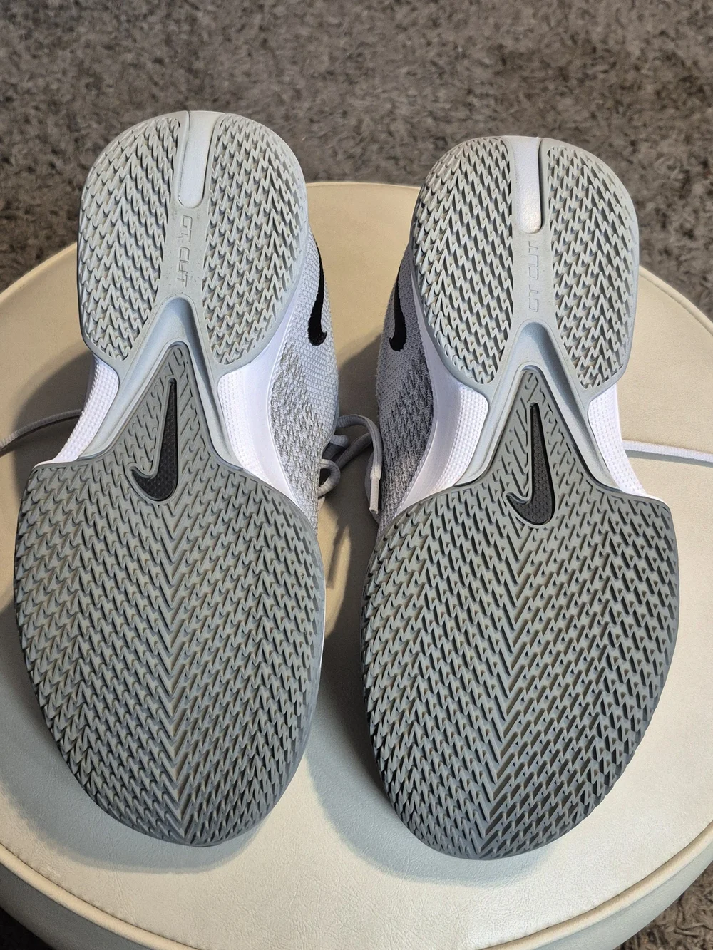 Nike Light Gray and White Air Zoom Athletic Sneakers